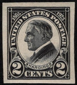 US #611 SUPERB mint never hinged, four even margins, NICE!