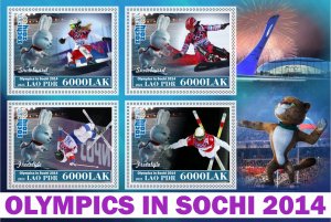 Stamps. Olympic Games 2014 in Sochi 1+1 sheets  perforated 2023 year Laos