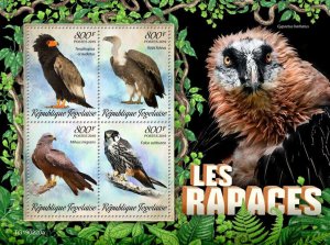 Togo 2019 MNH Birds of Prey Stamps Hobby Griffon Vultures Bateleur 4v M/S