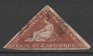 CAPE OF GOOD HOPE 1863 TRIANGLE 1D USED