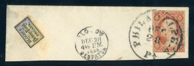 US Stamp #15L14 - PSE Cert - Used - Scott #11A - RARE- CV $375.00 (Description)
