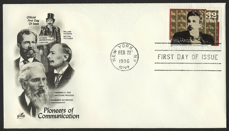 #3061-3064 32c Pioneers of Communication, Art Craft FDC **ANY 4=FREE SHIPPING**