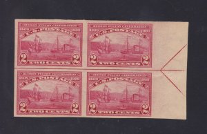 US 373 2c Hudson-Fulton Mint RS Margin Arrow Block of 4 XF OG NH SCV $200