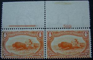 U. S. 287 F+VF MNH Imprint Pair SCV$$800.00 Solid