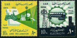 Egypt 627-628,628a,MNH.Michel UAR 218-219,Bl.7. Aswan High Dam.Gamal Nasser,1964