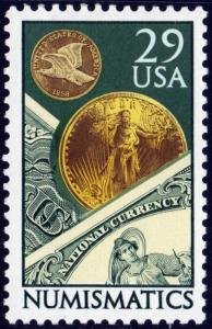SC#2558 29¢ Numismatics Single (1991) MNH