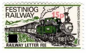 (I.B) Festiniog Railway : Railway Letter Fee 15p on 1/2d OP