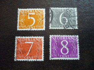 Stamps - Netherlands - Scott# 341-343a - Used Part Set of 4 Stamps