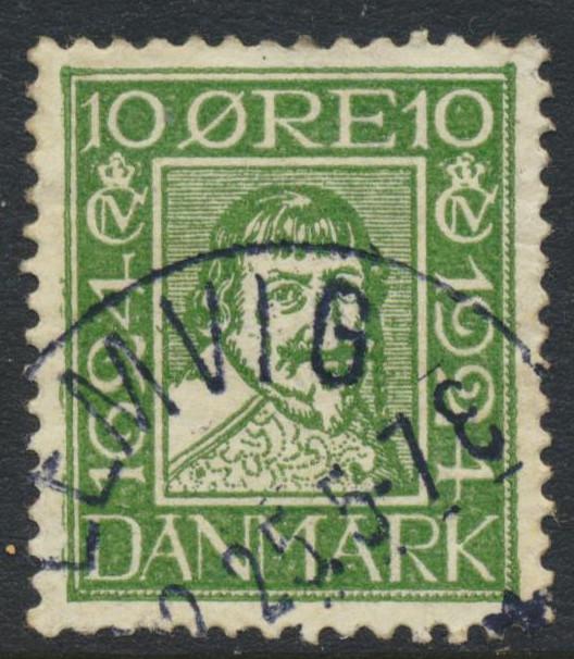 Denmark Scott 166 (AFA 134), 10ø Postal Anniversary VF Used