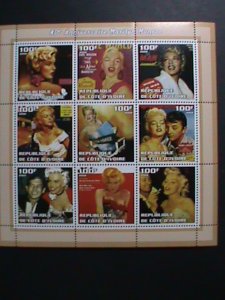 IVORY STAMP-2002-40TH ANNIVERSARY OF  MARILYN MONROE -MNH STAMP SHEET -RARE