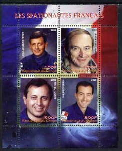 CONGO KIN. - 2009 - French Astronauts #2 - Perf 4v Sheet - MNH - Private Issue