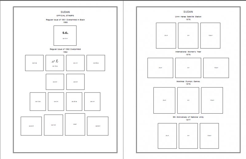 SUDAN STAMP ALBUM PAGES 1897-2011 (76 PDF digital pages)