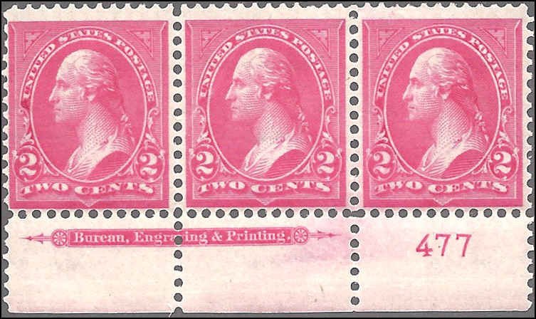 279Bg Mint,OG,NH... Imprint Strip of 3... William Weiss Cert... SCV $550.00