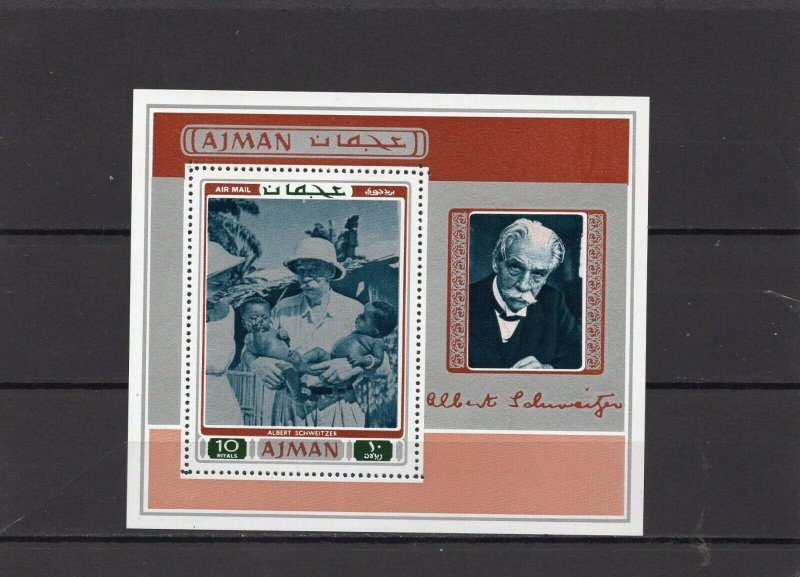 AJMAN 1971 FAMOUS PEOPLE/ALBERT SCHWEITZER S/S MNH