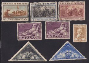 Spain Espana Correos Stamps Vintage Mixed lot of 8 with 2 Goya Nude (L400)