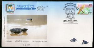 India 2017 Save Olive Ridley Sea Turtle Marine Life Reptiles Special Cover  #...