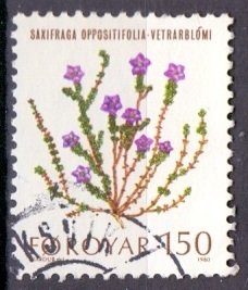 Faroe Islands  #50  used  1980  flowers  150o