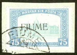 Fiume Sc# 14 Used (a) 1918 75f Hungary Overprint