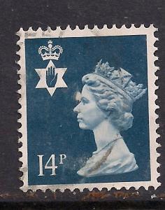 Northern Ireland GB 1981 QE2 14p Deep Blue Machin used  SG NI 39 ( K67 )