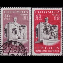 COLOMBIA 1960 - Scott# C375-6 Lincoln Set of 2 LH