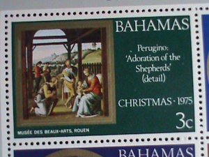 ​BAHAMAS STAMP:1975 SC#383a CHRISTMAS STAMPS MNH S/S SHEET   WITH ORIGINAL GUM