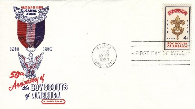 1960, Canal Zone: FDC: 50th Anniversary, BSA (BSA1007)