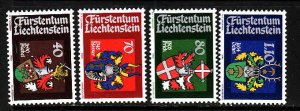 Liechtenstein-Sc#681-4-unused NH set-Various Arms-1980-