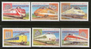 Djibouti 2000 Hi-Speed Trains Railway Locomotive Sc 803a-f 6v MNH # 74