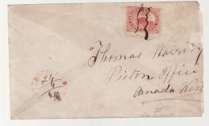 1864 Canada Cover to Picton Squiggle cancel