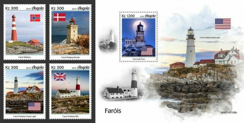 Z08 IMPERF ANG190106ab ANGOLA 2019 Lighthouses MNH ** Postfrisch