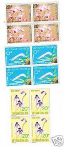 South Vietnam 1974 SC# 490-92 Orchids Flower Block of 4 MNH