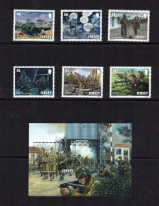 Jersey: 2014, 70th Anniversary of D-Day, MNH set + M/sheet