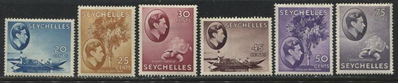 Seychelles KGVI 1938-41 20 cents to 75 cents mint o.g.