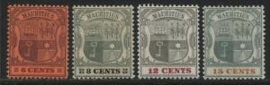 Mauritius 1895 6 cents to 15 cents mint o.g.