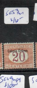 ERETRIA ITALIAN COLONY (P0803B)  POSTAGE DUE  20C  SC J3   MOG 