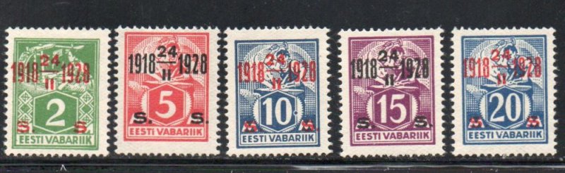 Estonia Sc 84-88 1928 10th Anniversary Independence stamp set mint