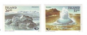 Iceland Sc 741-742 1991 Nordic Co-operation lagoon hot springs stamps mint NH