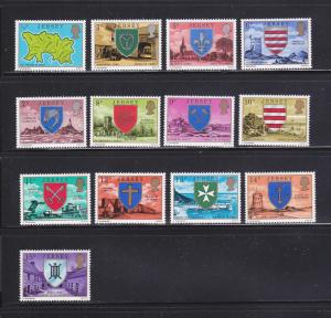 Jersey 137-149 MNH Coats of Arms, Map (B)