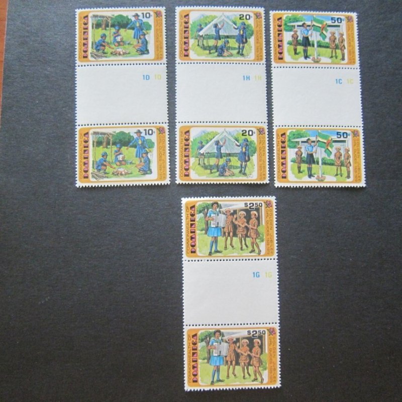 Dominica Sc 630-633 Scout G-Pair (B-Y) set MNH