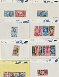 Italy Collection 1930-1949 used on 102 dealers cards Scott Cat. 2021 $150.00