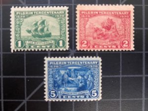 US Stamps- SC# 548 - 550 - Pilgrim -  MH - SCV = $42.00