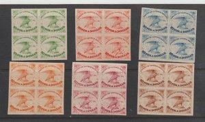 US Scott #5L1 American Letter Mail Co. Blocks of 4 Set of 6 Reprints Proofs 1934