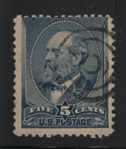 1888 Sc 216 used 5c indigo target cancel  CV $20