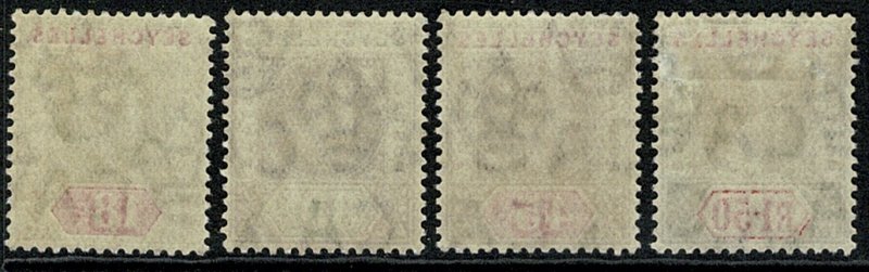 SEYCHELLES KV 1912-16 PART SET 2c - 1R 50c (9) UNUSED SG71-80 Wmk.MCCA P.14 VGC