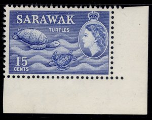 SARAWAK QEII SG195, 15c ultramarine, NH MINT.