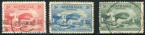 Australia #130-32 Fine  Used     ** Free shipping ** Sydney Bridge Set
