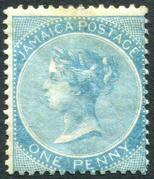 JAMAICA-1860-70 1d Blue Sg 1b  AVERAGE MOUNTED MINT V30964