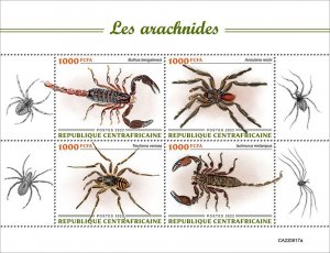 C A R - 2022 - Arachnids - Perf 4v Sheet - Mint Never Hinged