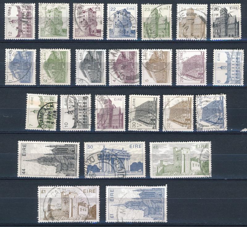 Ireland - Small lot of Used Stamps - Buildings  (IRE-034) $16