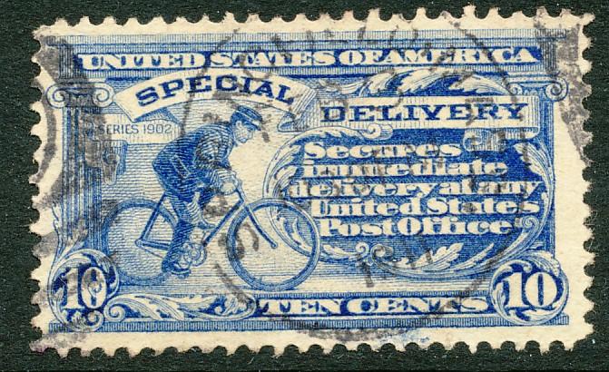 United States #E6 used, Messenger on Bicycle